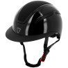Casco EQUITHEME Agris visera ancha - Negro brillante celeste