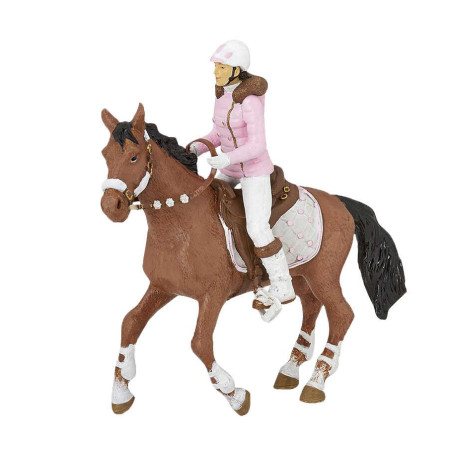 Figurine Cheval de la cavaliÃ¨re fashion hiver Papo