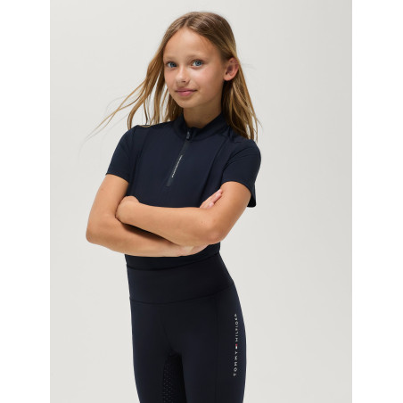 Polo de entrenamiento Palma Tommy Hilfiger Equestrian 1/4 Zip Young Rider de manga corta