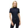 Camiseta de entrenamiento Tommy Hilfiger Equestrian Palma 1/4 Zip para mujer de manga corta - Cielo del desierto