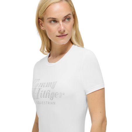 Camiseta de manga corta con strass Tommy Hilfiger Equestrian Malibu para mujer