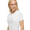 Camiseta de manga corta con strass Tommy Hilfiger Equestrian Malibu para mujer - Blanco óptico