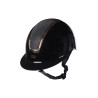 Casco HKM Lady Shield brillante - Negro / oro rosado
