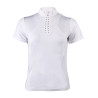 Polo de competición HKM Glam de manga corta para mujer - Blanco