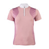Polo de competición HKM Glam de manga corta para mujer - Rosa viejo
