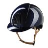 Casco Kep Smart Nova metal pulido con barboquejo beige - Azul