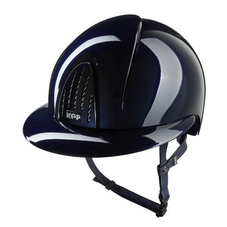 Casco Kep Smart Nova metal pulido azul visera polo