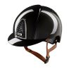 Casco Kep Cromo 2.0 Shine negro visera estándar - Barboquejo beige