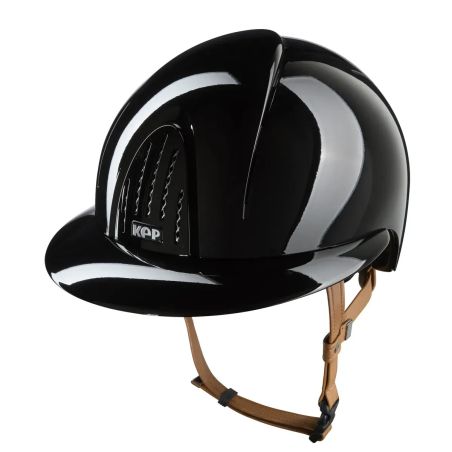 Casco Kep Smart Nova metal pulido barbijo beige visera polo