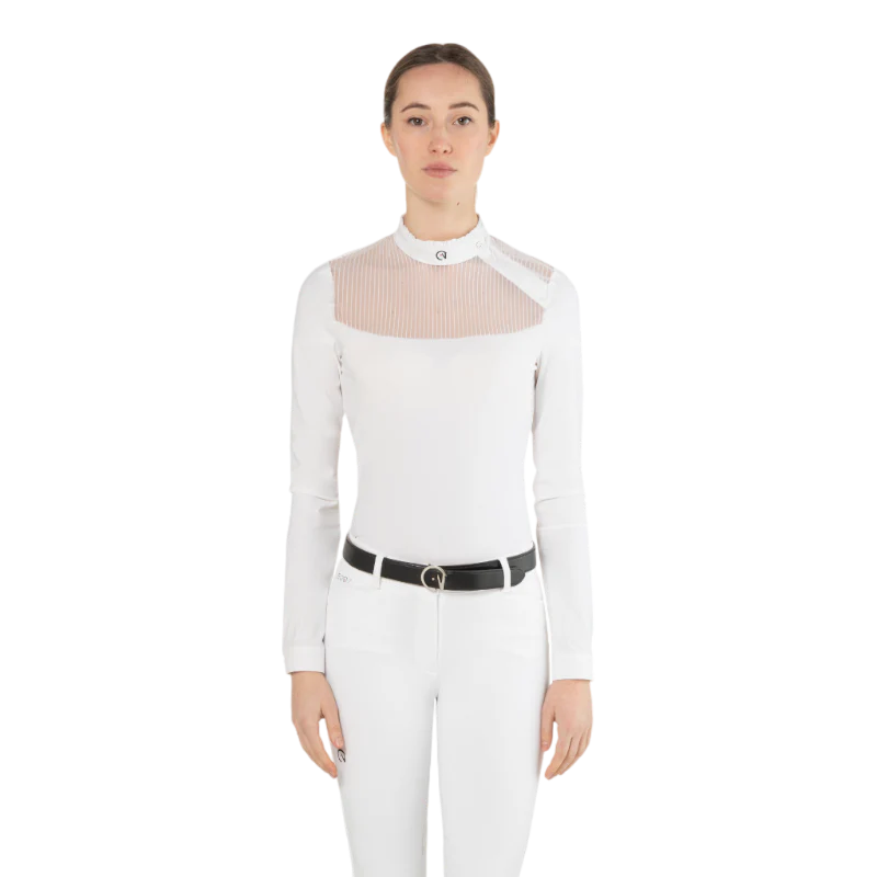 Camiseta de concurso Nina Ego7 de manga larga para mujer Blanco