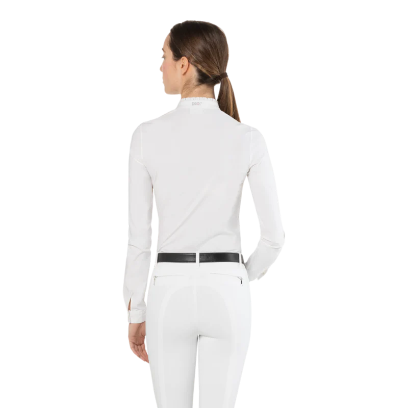 Camiseta de concurso Nina Ego7 de manga larga para mujer Blanco