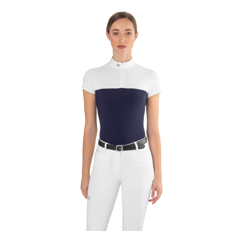 Polo de concurso de malla Ego7 de manga corta para mujer