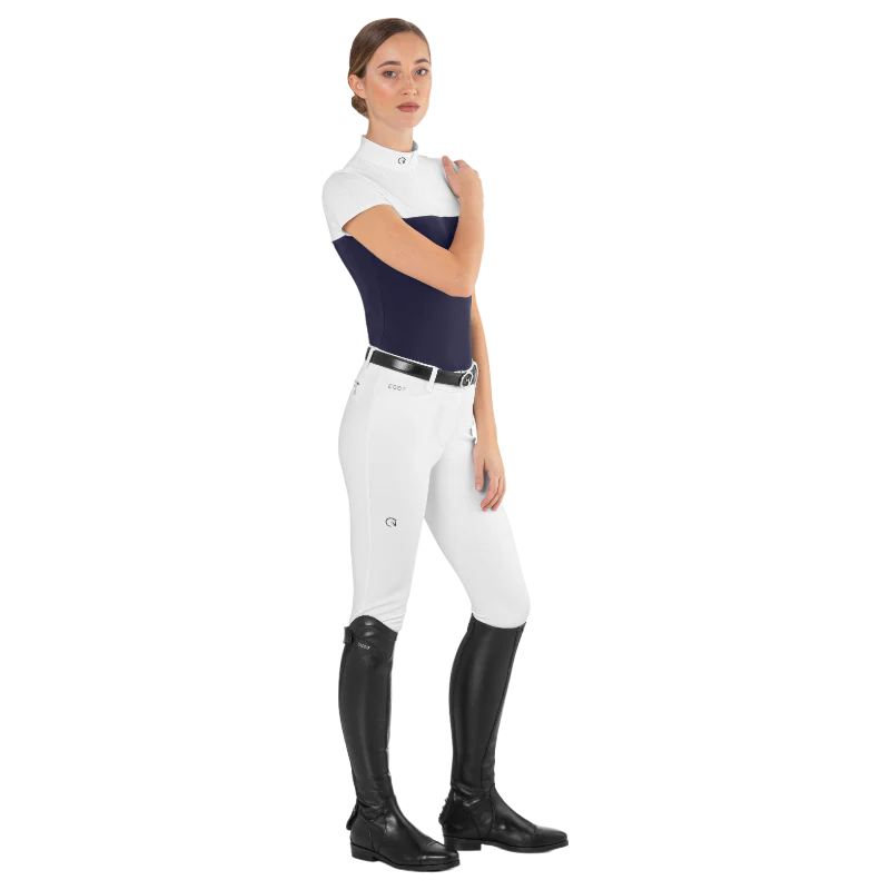Polo de concurso de malla Ego7 de manga corta para mujer