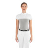 Polo de concurso de malla Ego7 de manga corta para mujer - Gris hielo