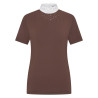 Polo de concurso de manga corta Imperial Riding Shines para mujer - Chocolate