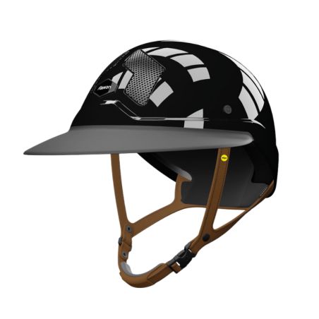 Casco Mips Flex-on Armet negro visera Angel Star barboquejo marrón