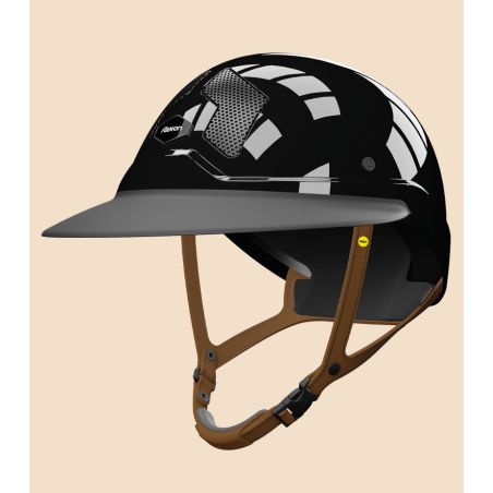 Casco Mips Flex-on Armet negro visera Unisex Star barboquejo marrón