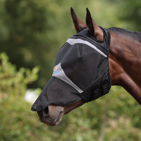 Máscara antimoscas Shires FlyGuard Pro de malla fina con pasaje para orejas y nariz