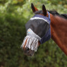Máscara anti-moscas Shires FlyGuard Pro de malla fina sin orejas con nariz y flecos - Marino
