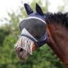 Máscara antimoscas Shires FlyGuard Pro de malla fina con orejas y hocico con flecos - Marino