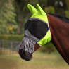 Máscara antimoscas Hi-Viz Shires FlyGuard Pro de malla fina con orejas, nariz y flecos - Amarillo