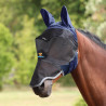 Máscara anti-moscas Shires FlyGuard Pro Deluxe con orejas y nariz - Marino
