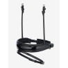 Muserola LeMieux Kudos enrollada en cuero charolado - Negro / plata