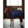 Manta de box Weatherbeeta ComFiTec PP Channel 220 g con cuello desmontable - Azul marino / carbón de leña