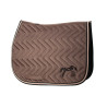 Manta de silla Pénélope de terciopelo - Taupe / negro