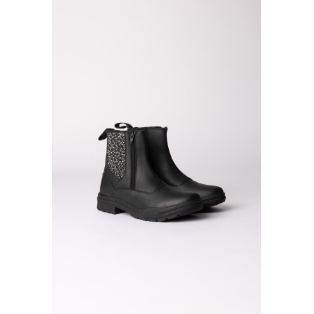 Botines jodhpur Horze Sporty de cuero vegano con detalles de efecto cristal