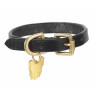 Collar para perro de cuero plano Shires Digby & Fox - Negro
