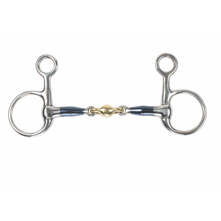 Muserola Baucher de Sweet Iron azul con pastilla Shires