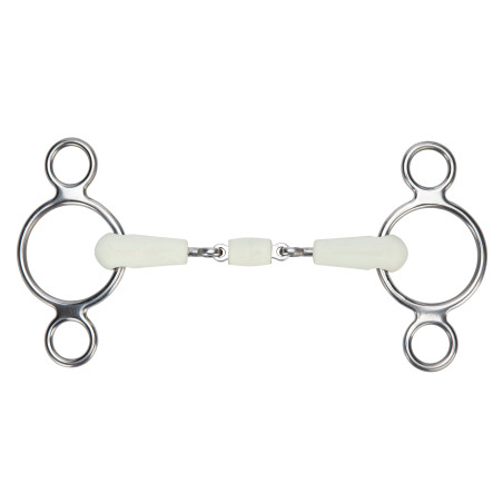 Mors Gag de dos anillas de doble rotura EquiKind Softie Shires