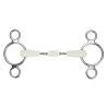 Mors Gag de dos anillas de doble rotura EquiKind Softie Shires - Acero