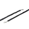 Riendas fijas de cuero y elástico Shires Velociti Gara - Negro