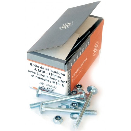 Caja de 25 tornillos con contratuerca 110 mm La Gée