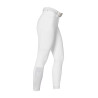 Pantalón slim fit de mujer de tiro alto Equestro Ridertechnology full grip - Blanco