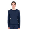 Sudadera técnica de mujer con cuello redondo y paneles de micro malla - Americana marina