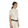 Camiseta de entrenamiento para mujer en tejido técnico con microperforaciones - Blanco antiguo