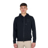 Sudadera de hombre con capucha ajustable y cremallera - Negro