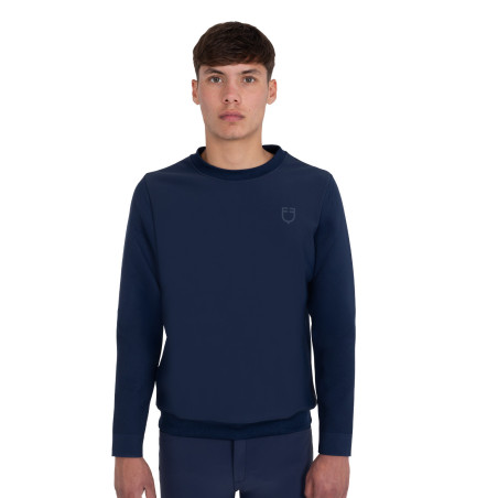 Sudadera técnica de hombre con cuello redondo y paneles de micromalla