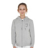 Sudadera infantil unisex con capucha y cremallera frontal - Mezcla gris