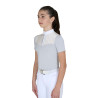 Polo de concurso para niña slim fit con inserciones de tejido tipo seda - Niebla del puerto
