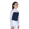 Polo de concurso para niña de manga larga con insertos de micromalla - Americana marina