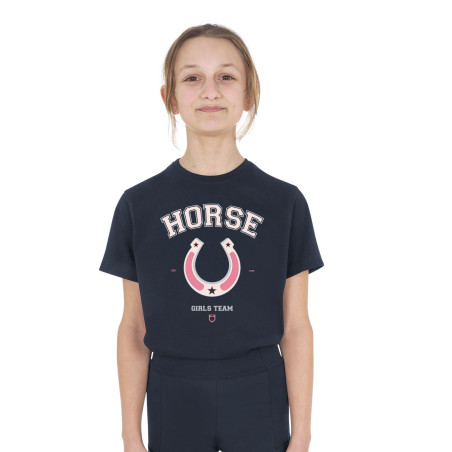 Camiseta niña Horse Team de algodón