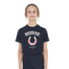 Camiseta niña Horse Team de algodón - Marino