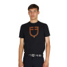 Camiseta básica de hombre con logo brillante - Blanco / tomate cherry