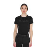 Camiseta de mujer de algodón con logo laminado - Negro