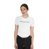 Camiseta de mujer de algodón con logo laminado - Blanco