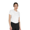 Camiseta básica de mujer con logo brillante tono sobre tono - Blanco